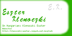 eszter klenoczki business card